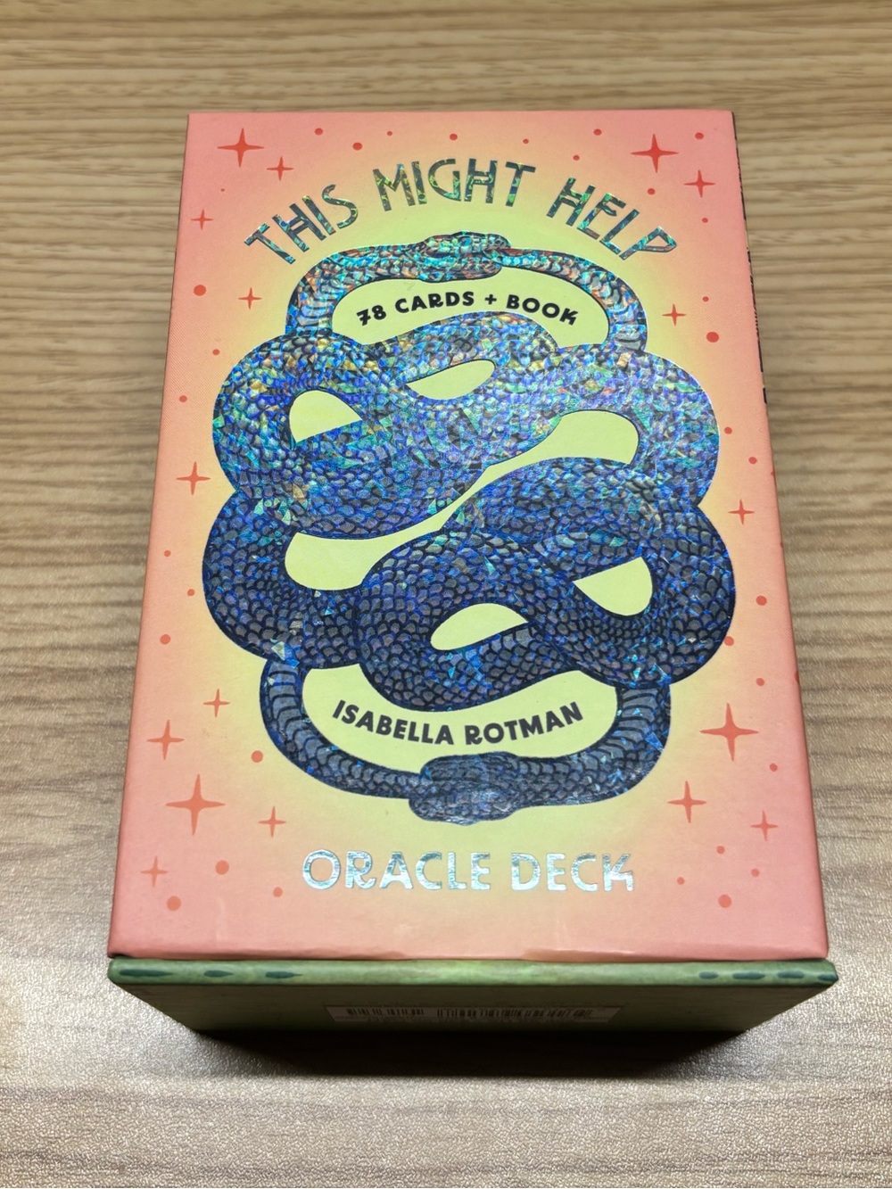 This Might Help Oracle Deck by Isabella Rotman - Coral & Holographic Blue